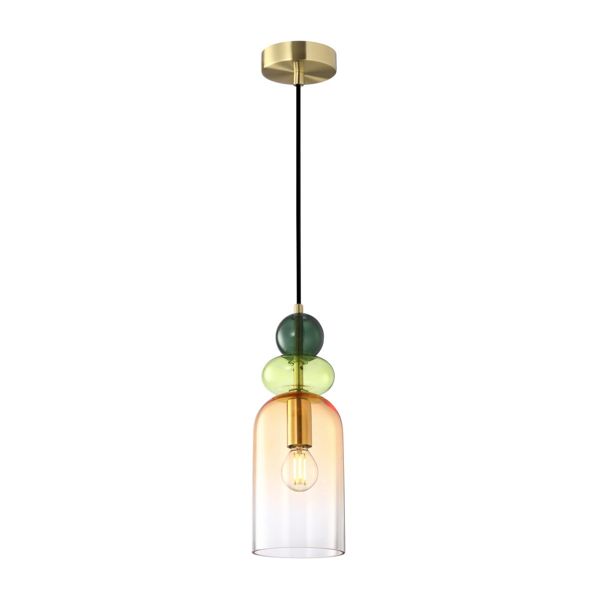 Lampa wisząca Manso multikolor 1xE14x40W dekoracyjna wym: 149 x 11 x 11 cm szkło Italux