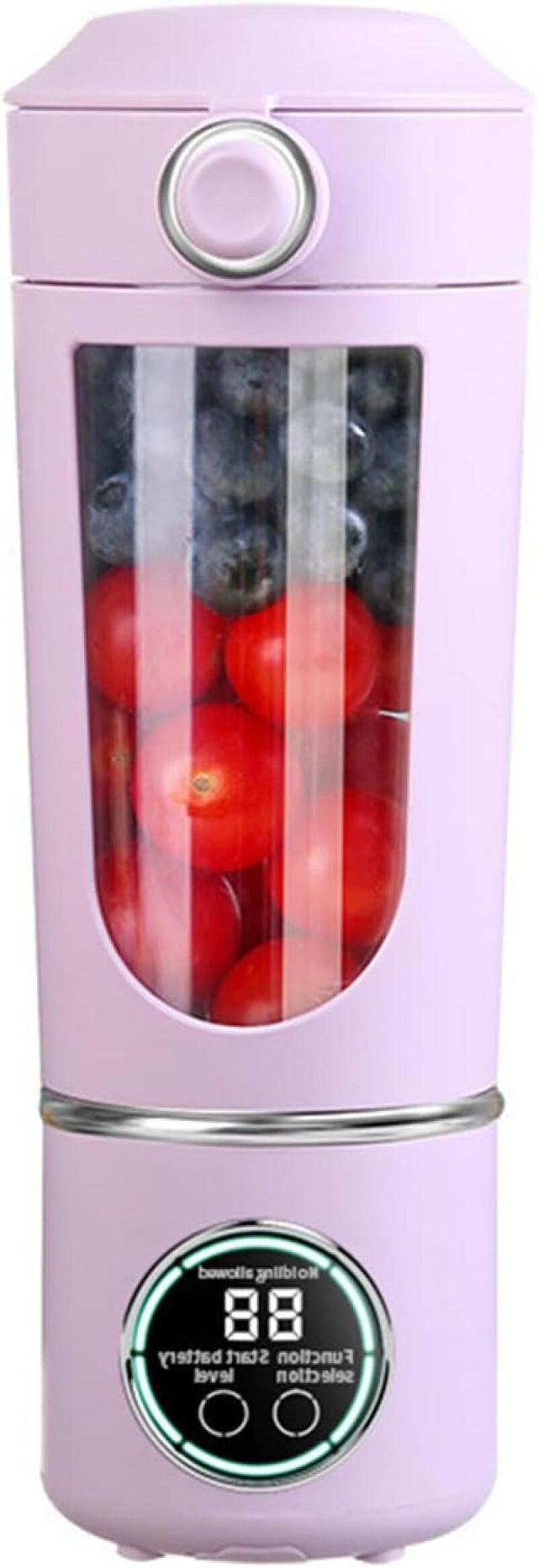 Blender przenośny 700 ml - 12 ostrzy - Pokrywka podróżna - Idealny na siłownię i do biura - 9,2 x 7,8 x 26,8 cm (fioletowy)