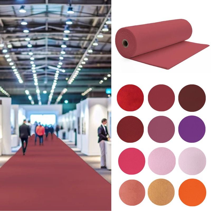 Arquiservi - moqueta ferial rojo oriente ignífuga en rollo 1x60 (60m2) – ideal para eventos, ferias y stands