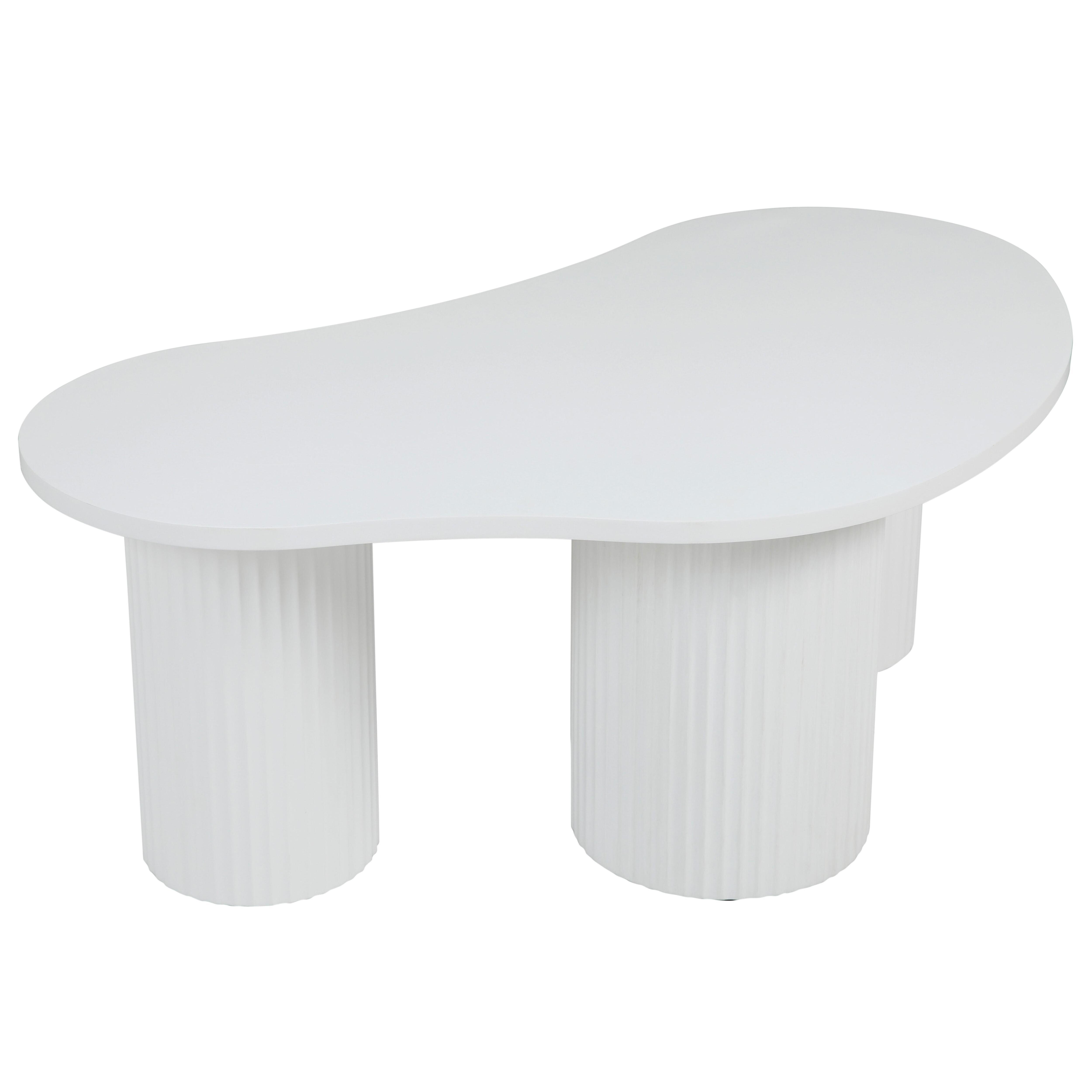 Table basse en MDF décor mélaminé blanc - 2