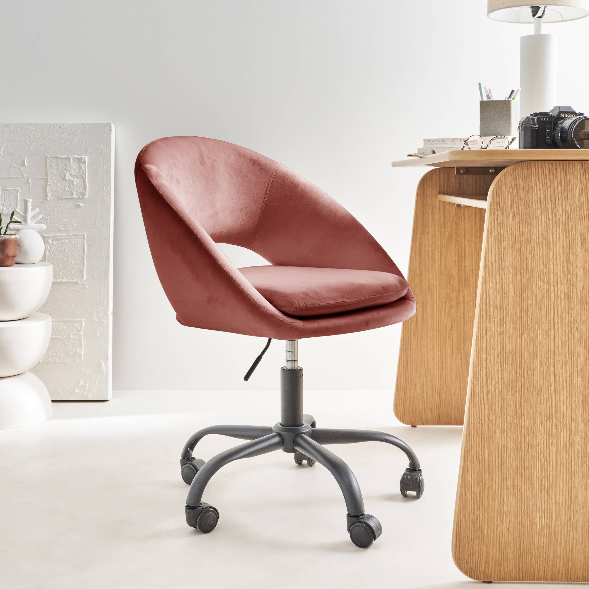 Velluto Rosa Antico Sedia Scrivania Velluto Sedia Da Ufficio Con