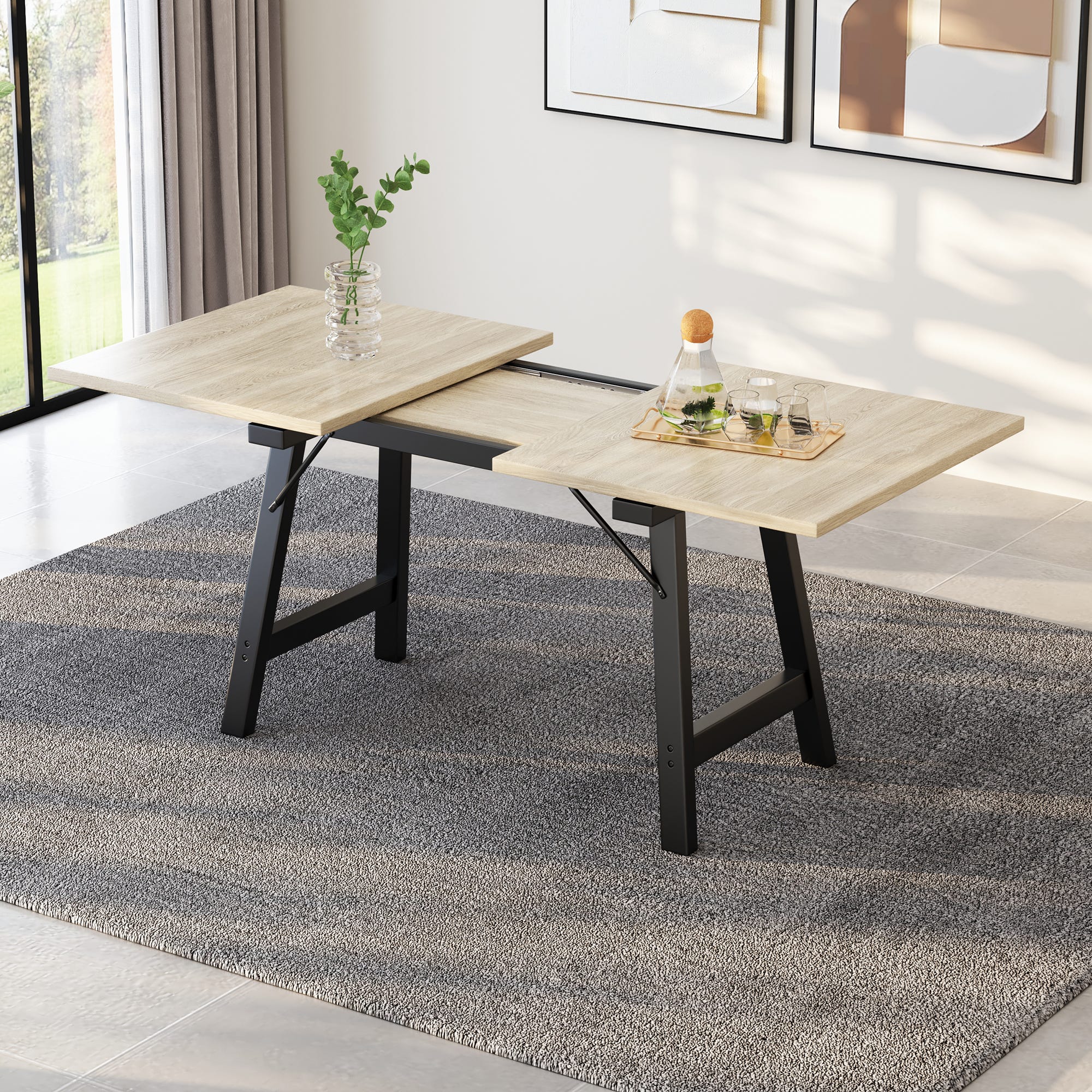 Table à Manger Extensible 140-180×80 cm - Style Moderne & Simple ...