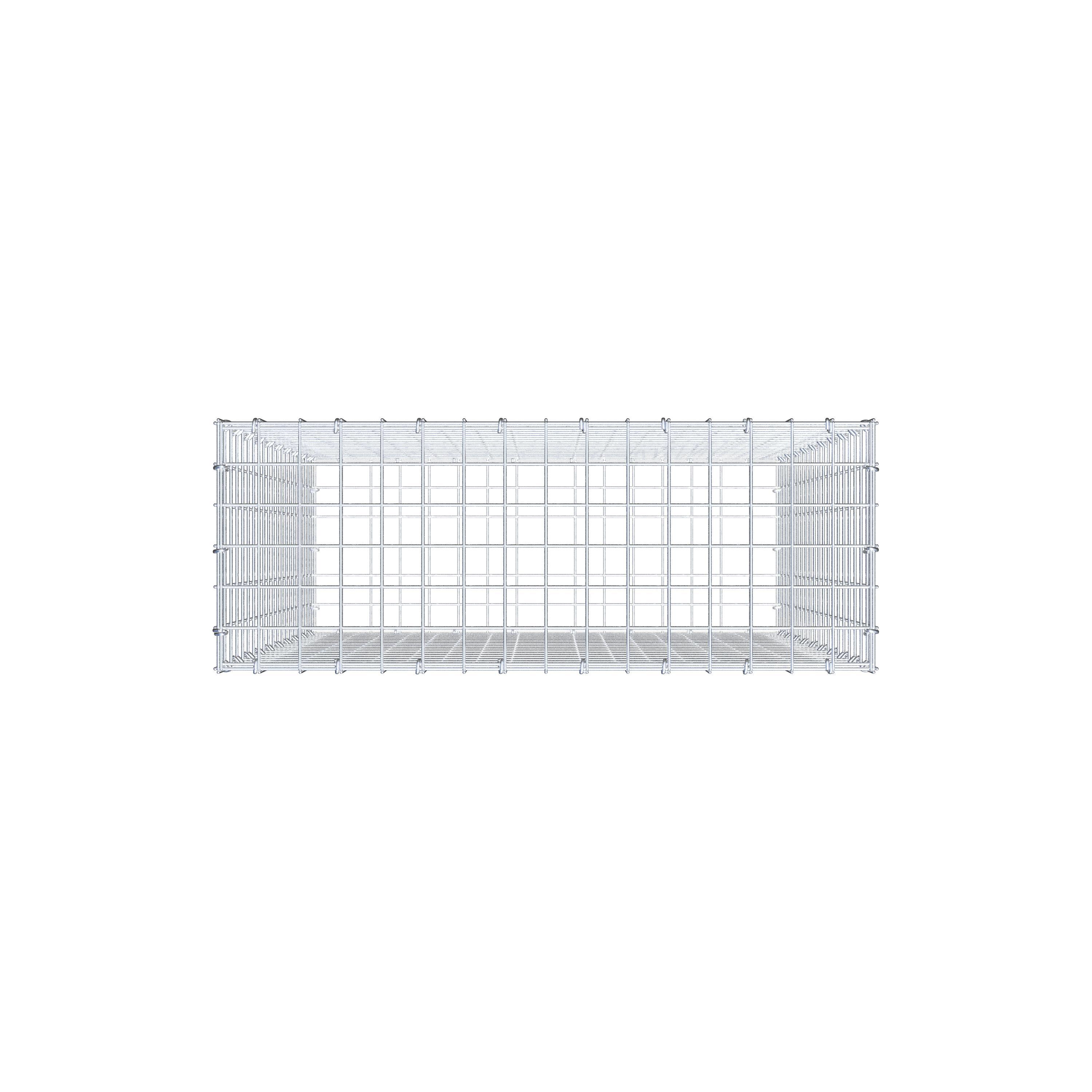 Gavión de acero galvanizado 100x80x30cm (LxAxP), malla 5 x 5cm, Anillo en C, jaula metálica para muro o jardín - 8