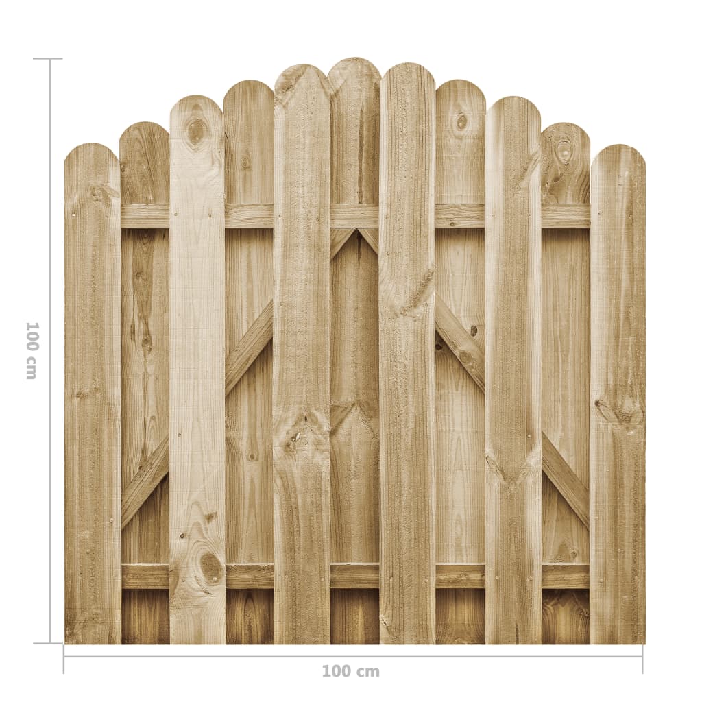 Portail de jardin Bois de pin imprégné 100x100 cm - 6