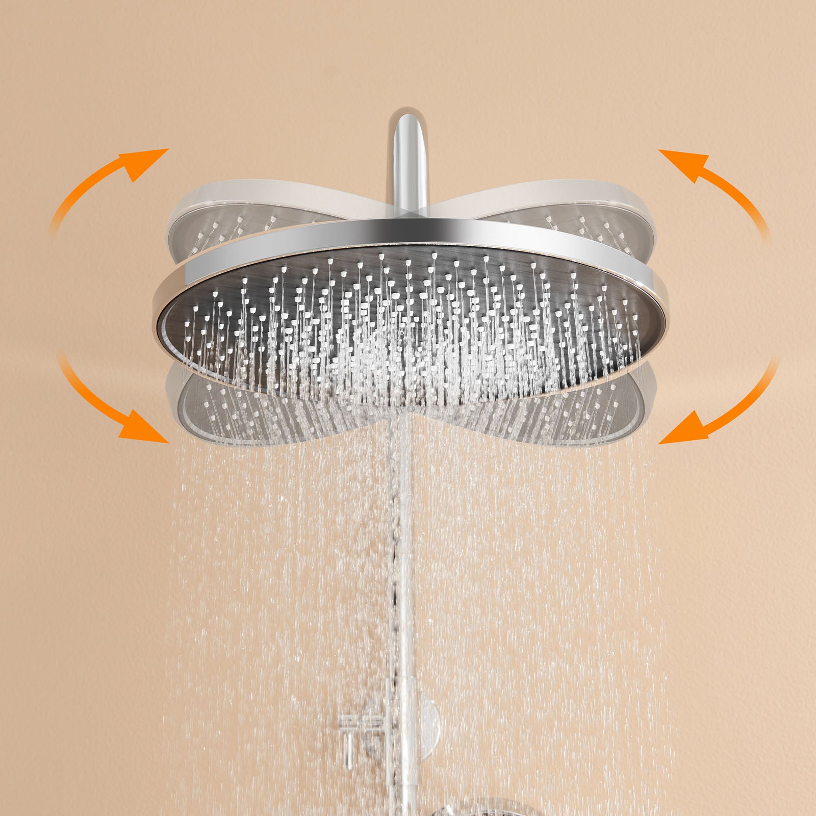 Colonne de Douche Mécanique Chromé,Ensemble Douche Ronde,Tête Douche10 Pouces,Douchette avec 3 Jets D'eau,Hauteur Réglable103-139 cm,EU Modèle - 9