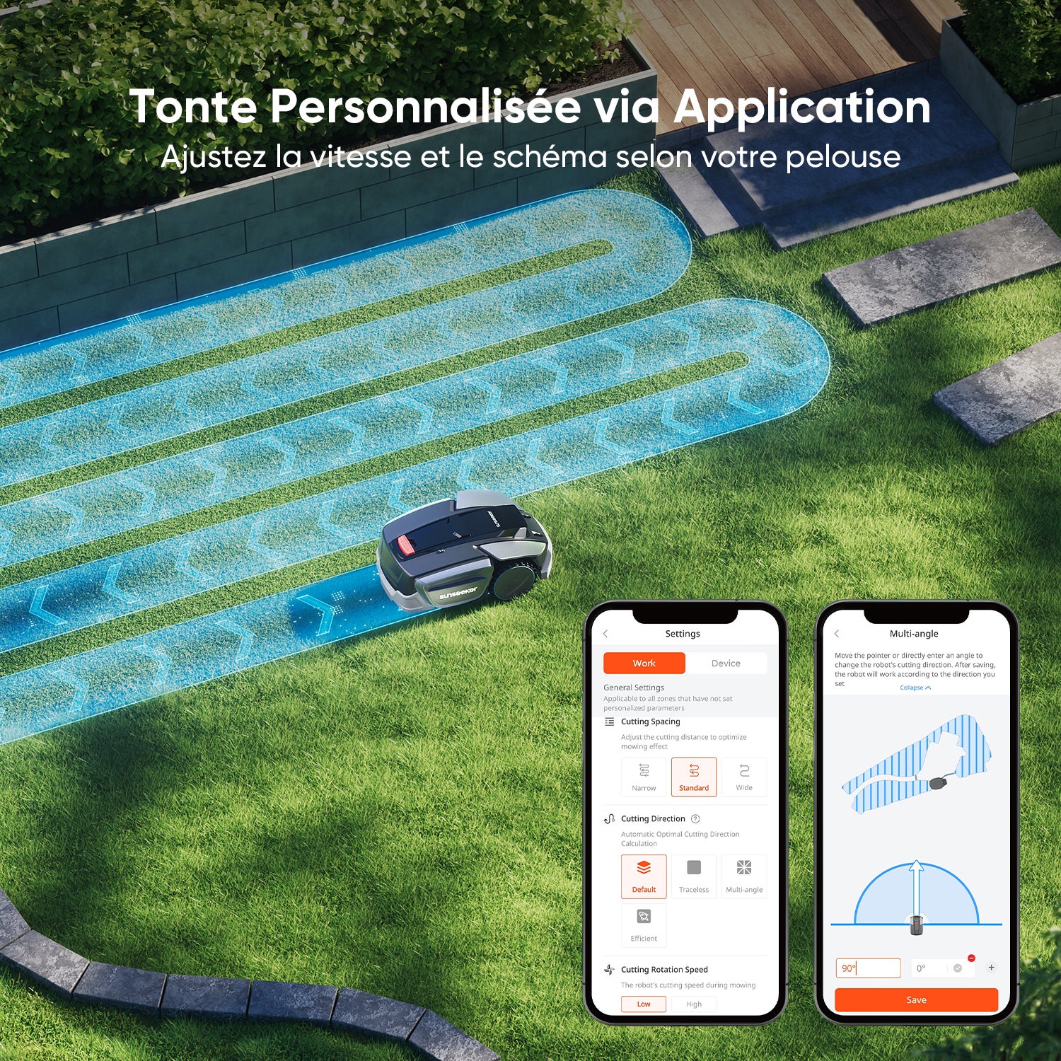 Robot Tondeuse sans Fil AWD, 1600 m², Pentes 60 %, RTK + Vision, Cartographie, Évitement des Obstacles, Contrôle via App, Sunseeker S5 - 5