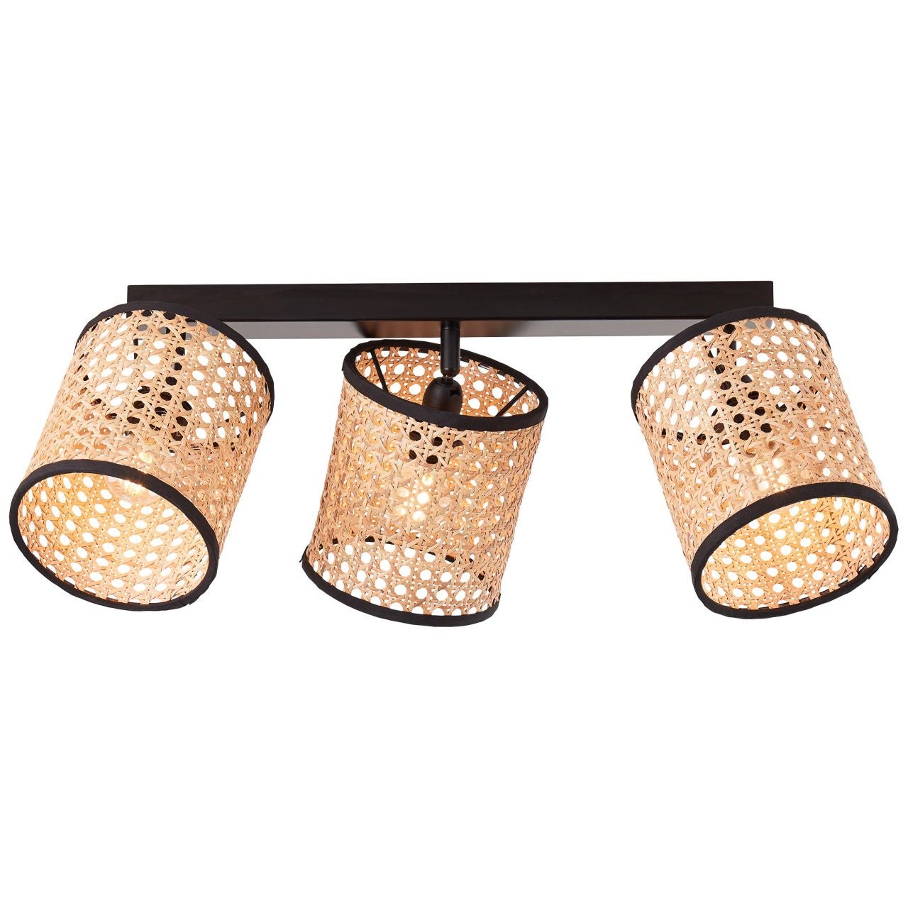 Lampa BRILLIANT, Wiley spot bar 3-płomienny światło drewno / czarny, 3x D45, E14, 60W, obrotowe głowice