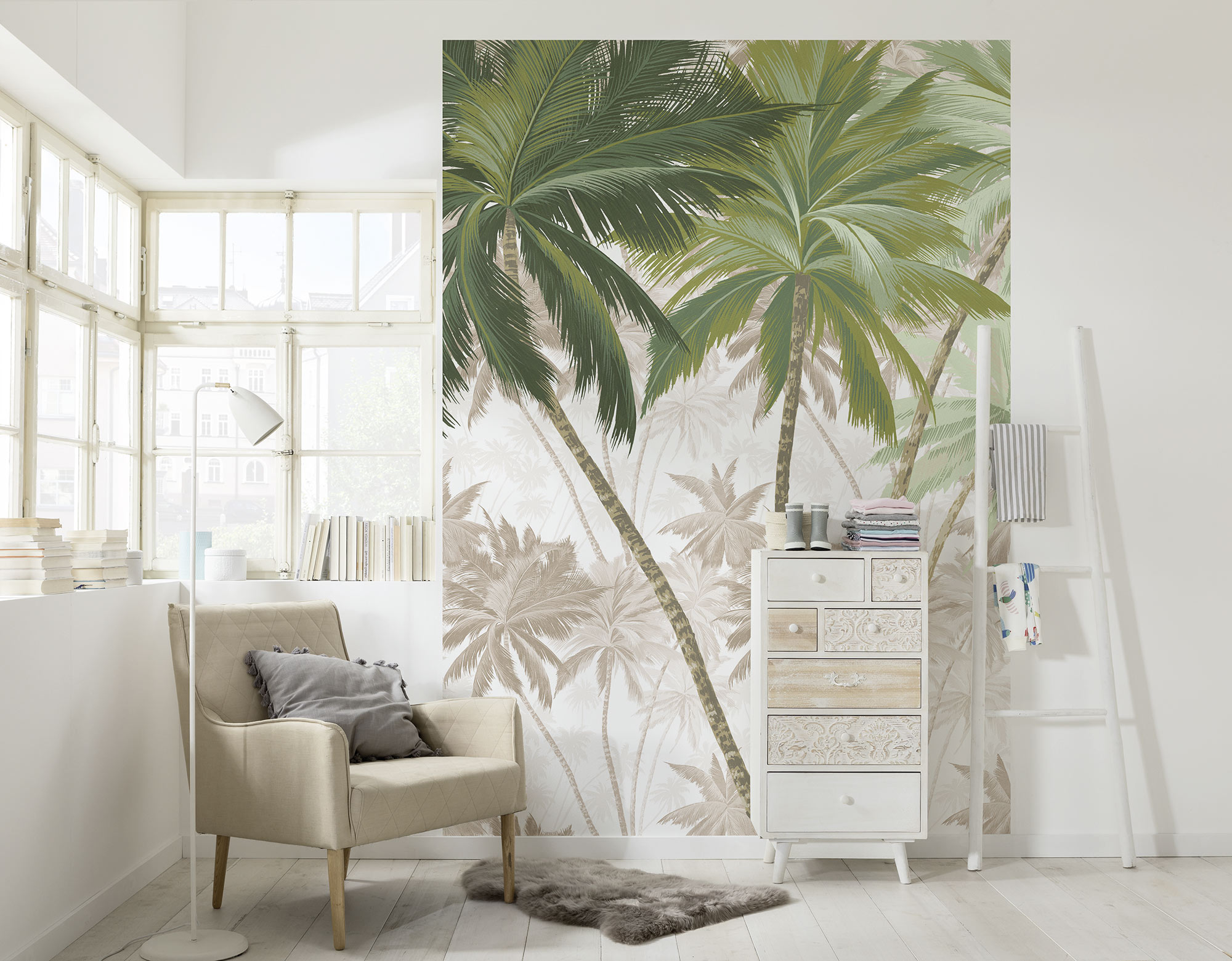 Papel pintado no tejido panorámico de komar - palmera - talla: 200 x 280 cm