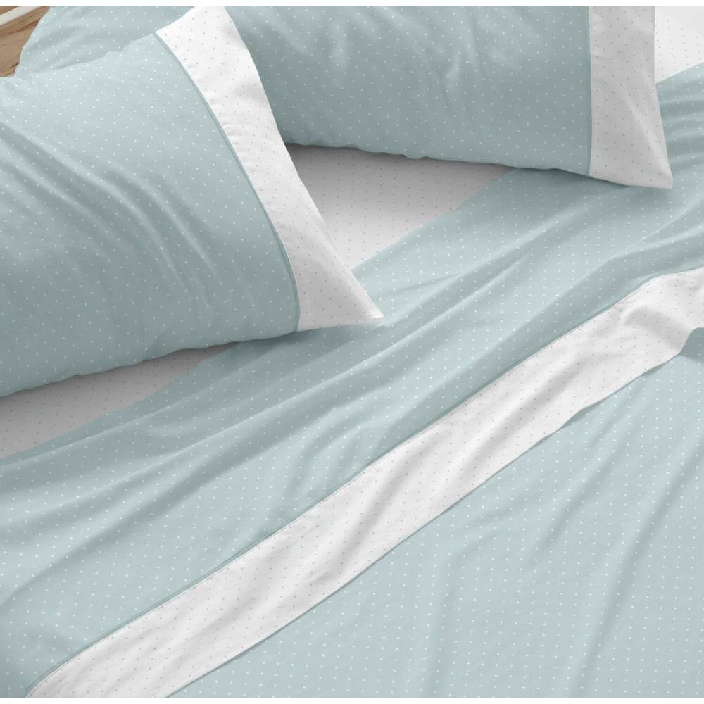 Burrito blanco juego sabana diseño 238 claro de luna verde de 135 cm
