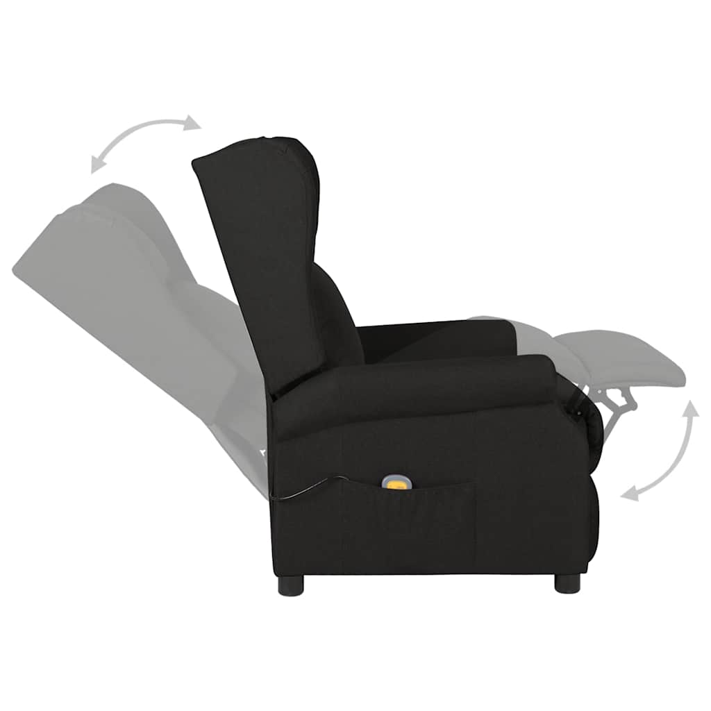 Fauteuil de massage noir en tissu - 6