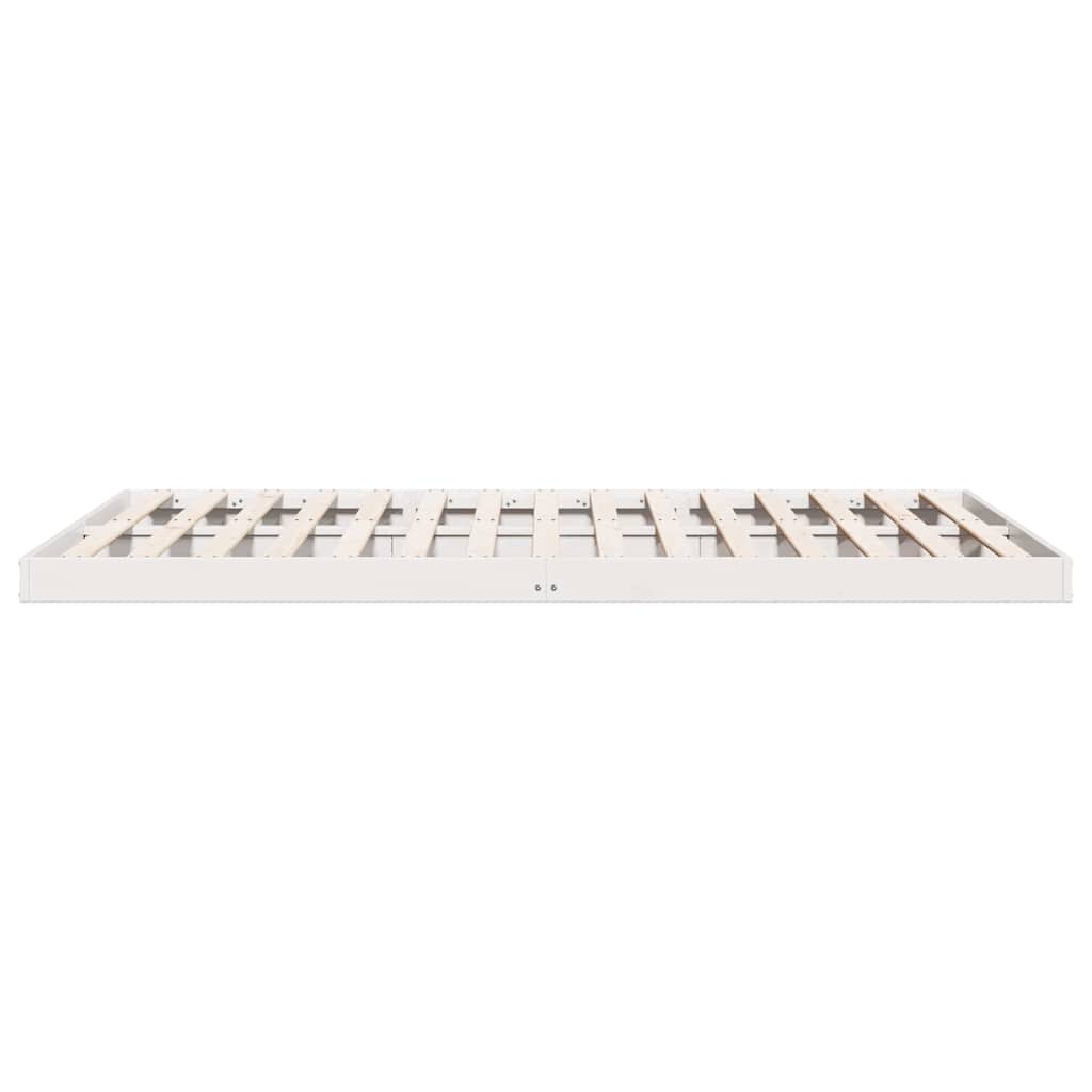 Cadre de lit au sol en pin massif blanc, pour la chambre, 180 × 220 cm - 6
