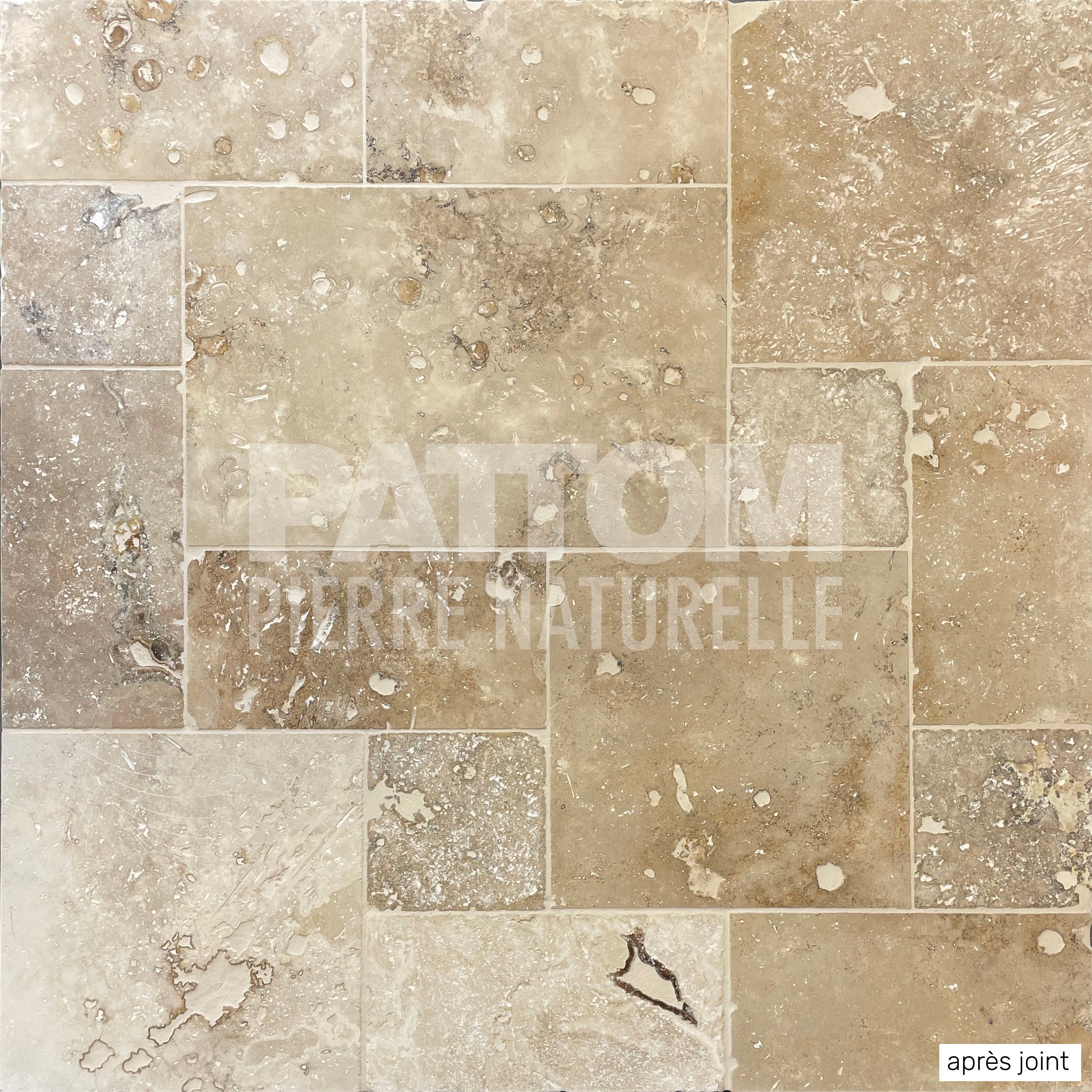 TRAVERTIN RUSTIC (2nd Choix) , pierre naturelle, Opus 4 formats EP 1,2cm intérieur/exterieure (carton de 0,74m2) - PATTOM LIVRAISON CHARIOT EMBARQUÉ - 9