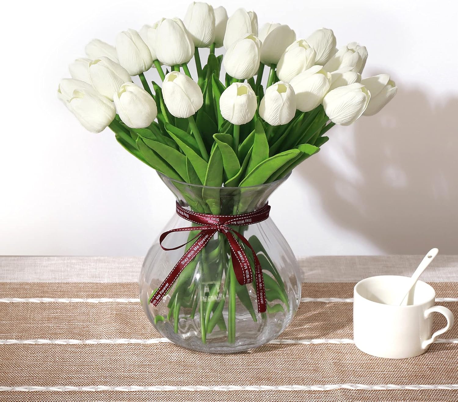 Set De 10 Tallos De Tulipanes Artificiales - Textura Realista, Perfectos Para Decorar Jarrones O Arreglos