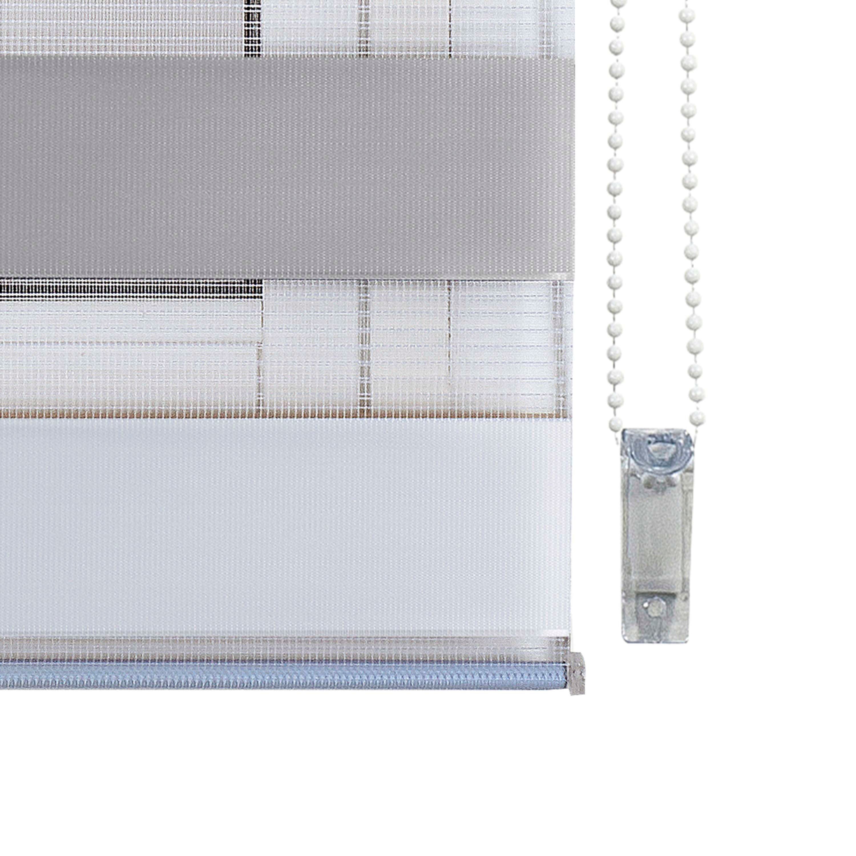 Estor de rolo EasyFix Dia/Noite, estore de instalação sem furos Branco-cinza-bege, 60 x 180 cm - 9