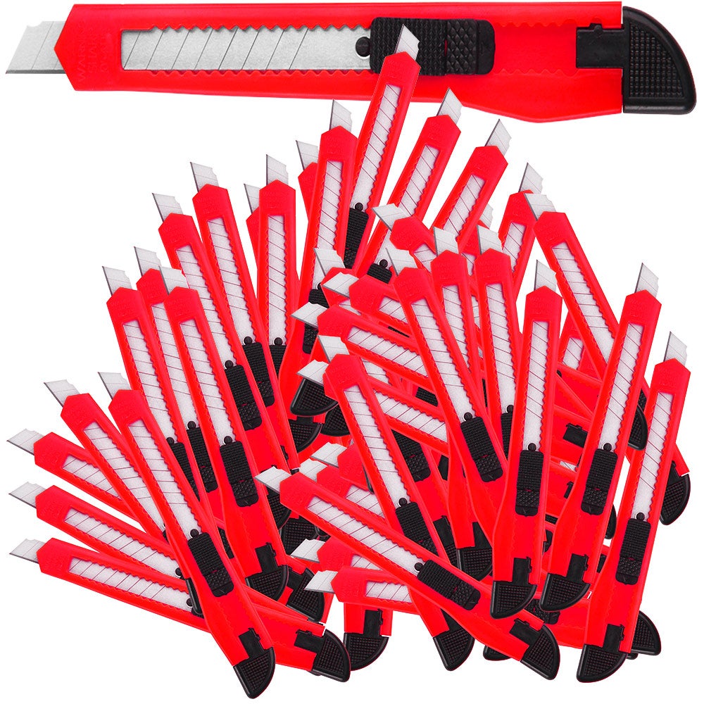 Lot de 50 Cutters orange et noir Lames sécables 9 mm Découpe Bricolage ...