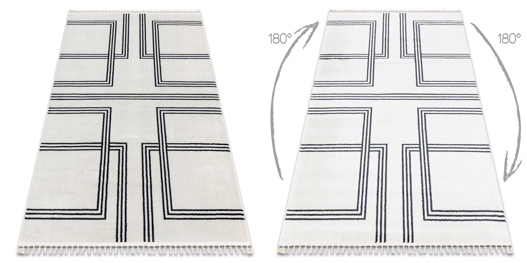 Tappeto AMOUR 53091C crema - Geometrico, linee moderno, elegante 118x180 cm - 2