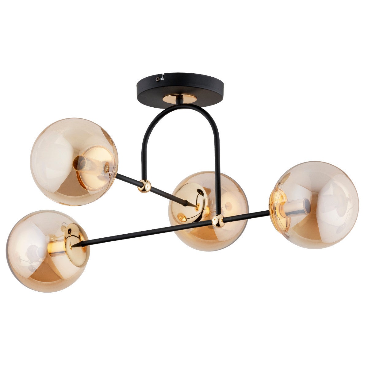 Lampa wisząca ALERSY czarno-bursztynowy 4 x E14 x 10W wym: 34 x 58 x 68 cm Alfa