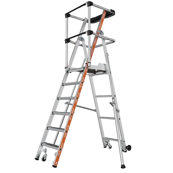 Escabeau PIRL 6 marches - Hauteur max. de travail 3,40m - 2274116