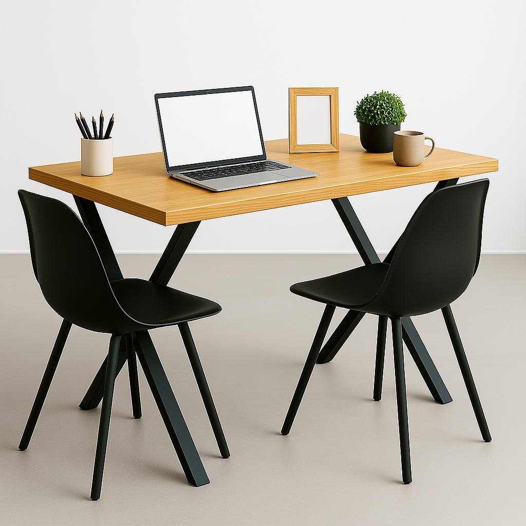 M.PASCUAL - Patas para Mesa de comedor | NEGRA | 58x71cm| Forma X | 2 unidades - 2