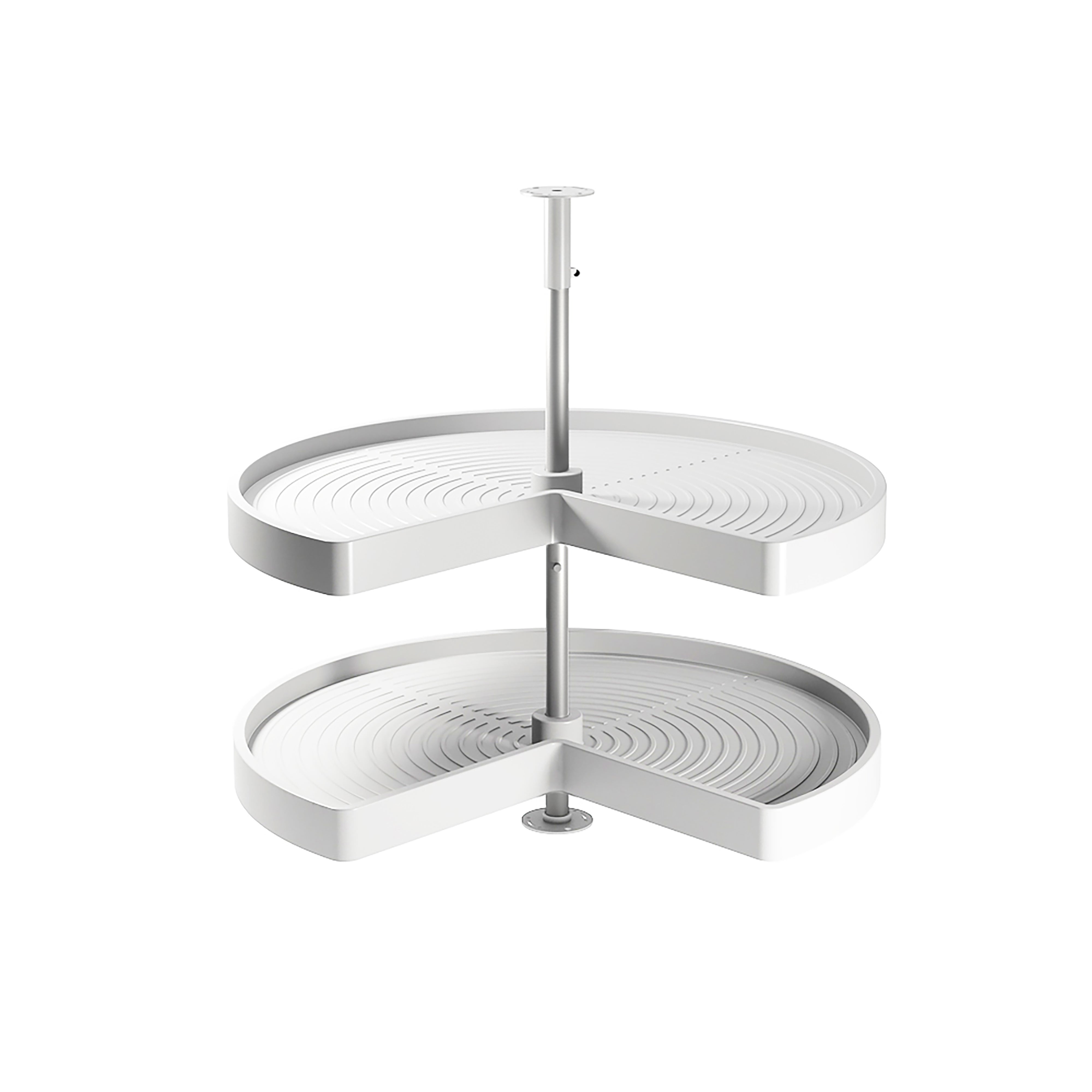 Emuca Komplet półek obrotowych 3/4 Shelvo, do modułu 800 mm, Plastik i Aluminium, Biały