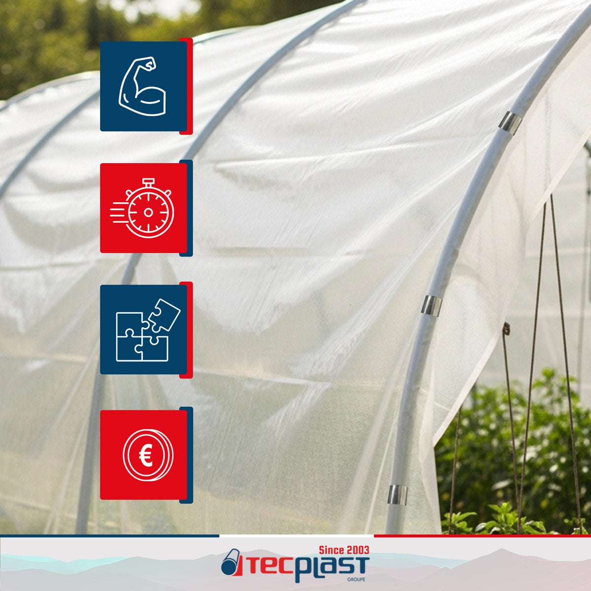 Lot de 20 clips pour bâche serre 25mm x 30mm - Haute Qualité TECPLAST 30CP - Clips de fixation métal revêtement Zinc - 3