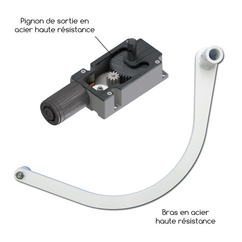 Lot de 5 motorisations pour volet 2 battants SLID'UP WINEO filaire - baie 800 à 1500 mm - blanc - 3