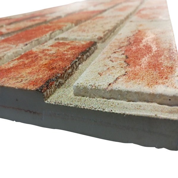 BRIQUE ROUGE Panneau Faux Brique En Résine EPS Format 100x50 Cm Epaisseur 2 Cm - 7