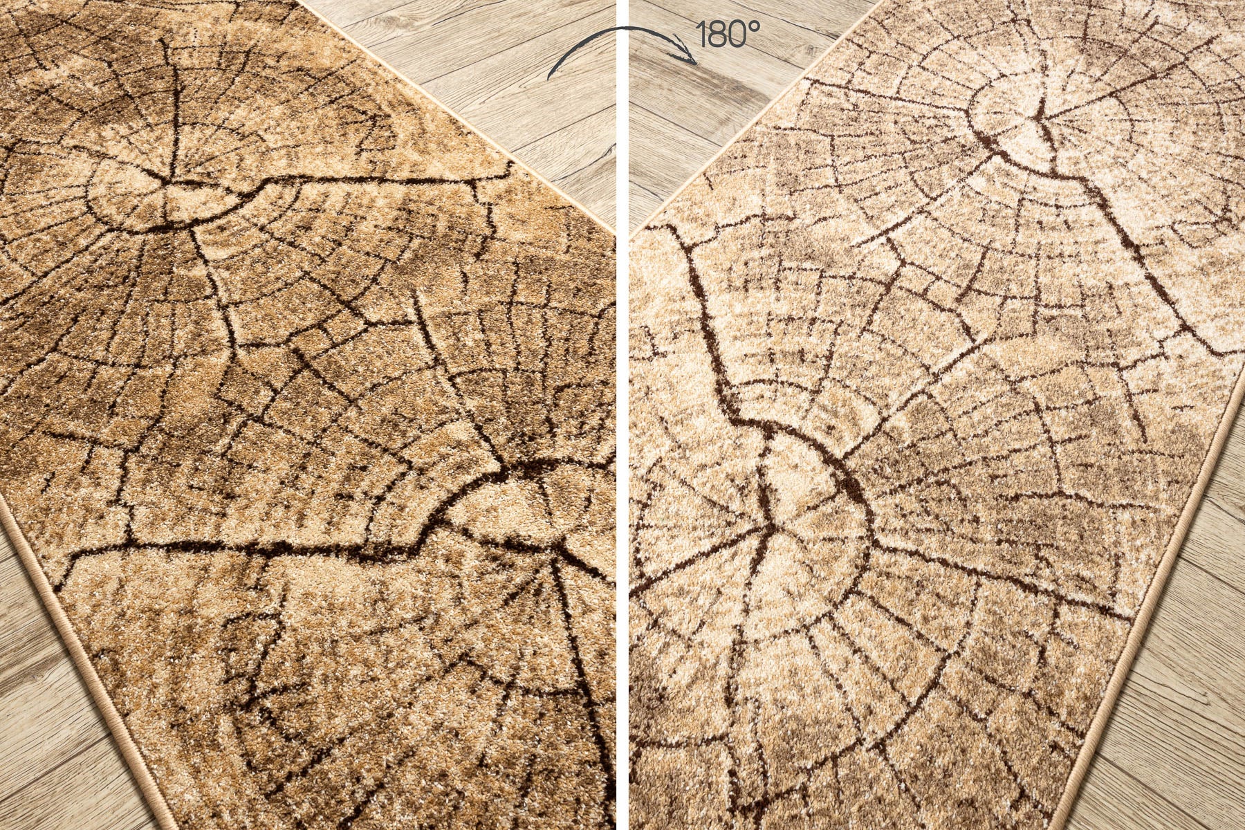 Tapis de couloir KARMEL Tronko Arbre Bois noix 120 cm 120x650 cm - 4