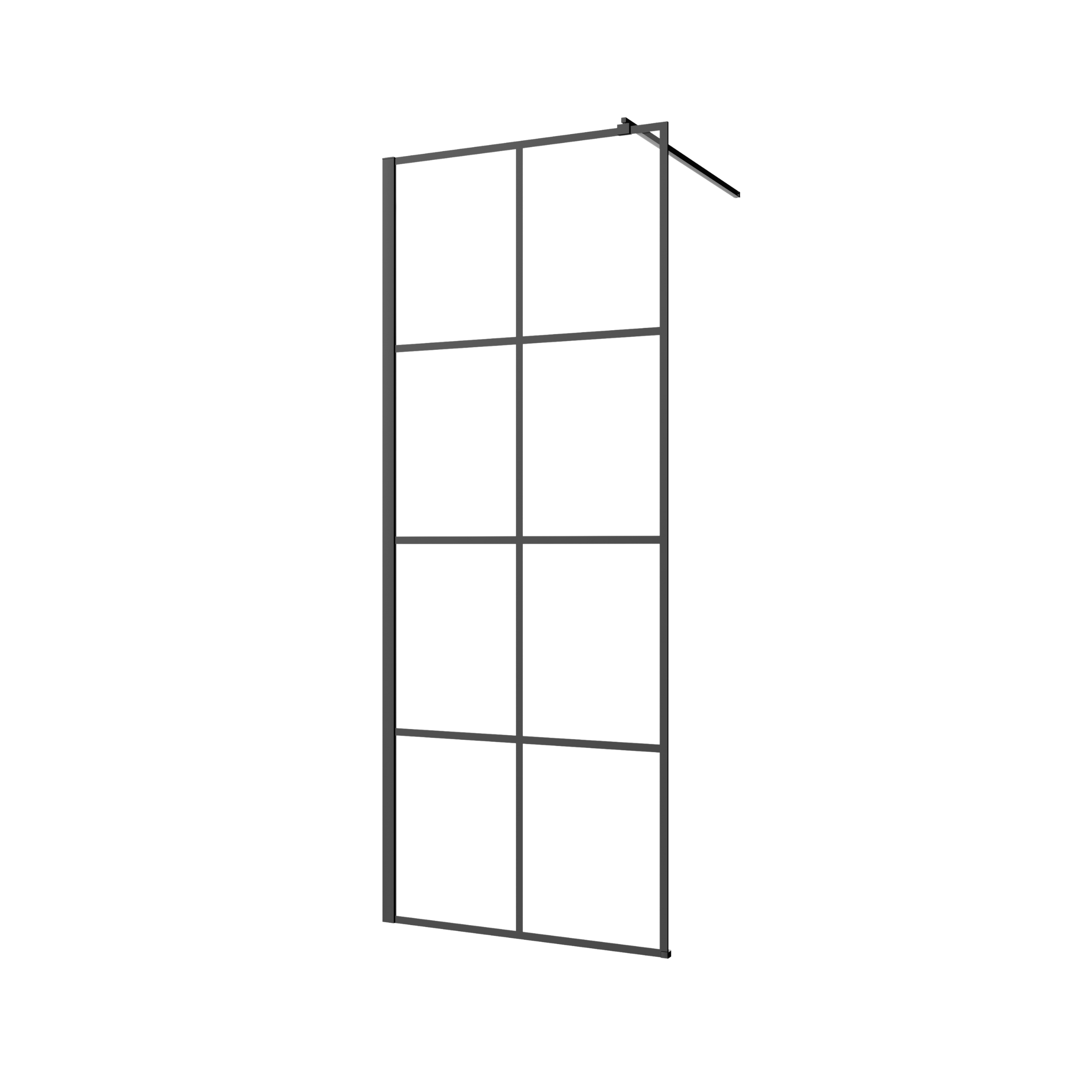 Kabina Prysznicowa Walk In Kabina Walk-In Ścianka 200 x 80 cm INVENA Czarny