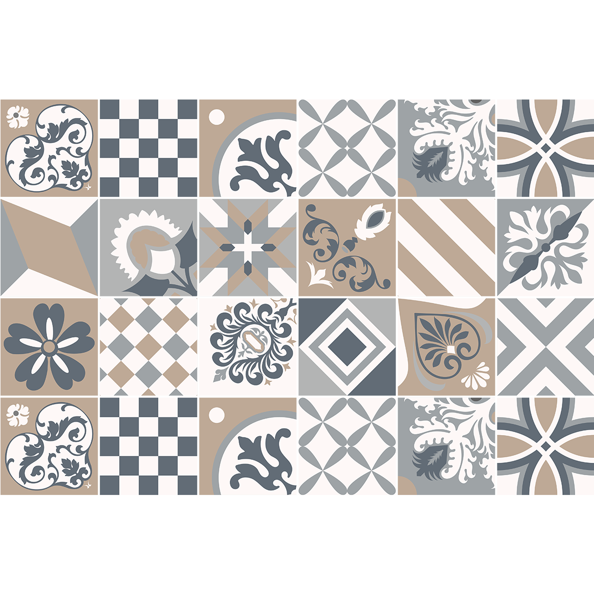 24 adesivi piastrelle di cemento azulejos cirinio - Sticker adesivo - adesivi murali - 24stickers15x15cm - 2