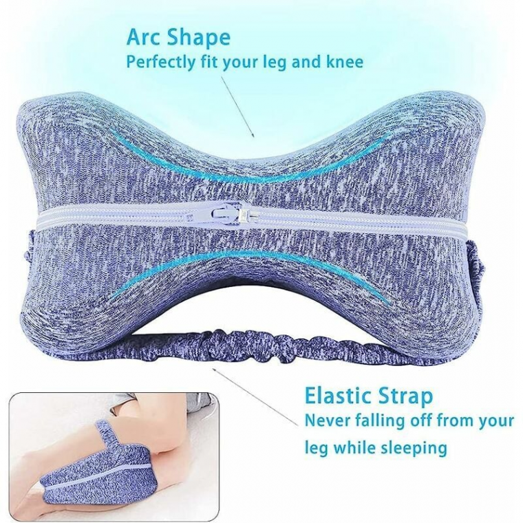 Oreiller de genou pour dormir sur le côté, coussin de levage de jambe, oreiller de jambe confortable, genouillères pour dormir, oreiller de jambe orth - 5
