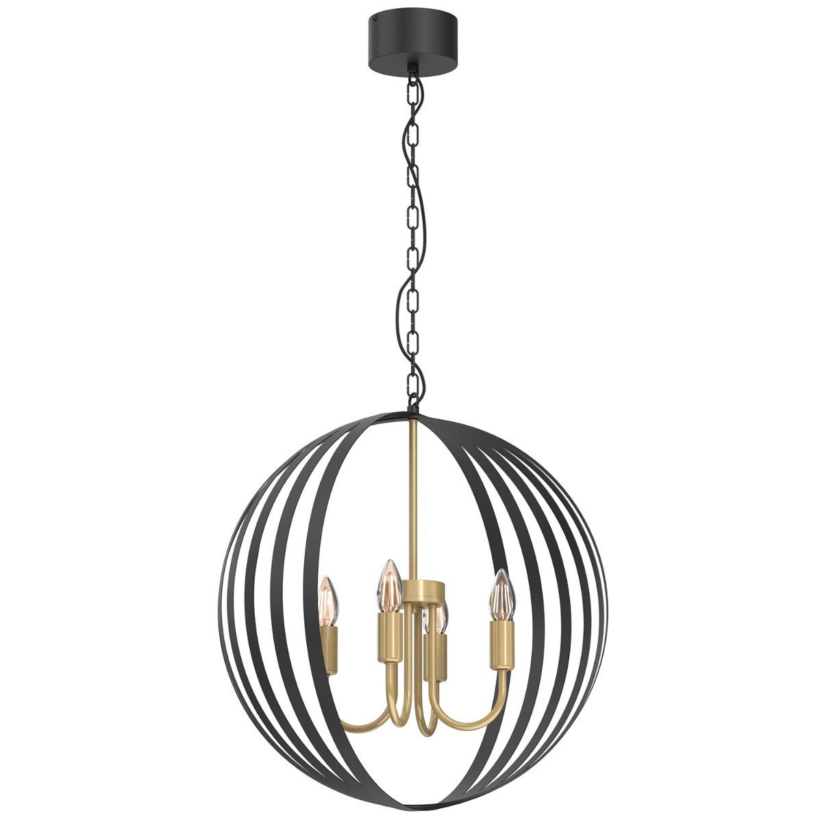 Lampa wisząca Sparkle czarny matowa-złoty mat 4xE14x15W wym: 104 x 50,5 x 29,5 cm metal Luminex