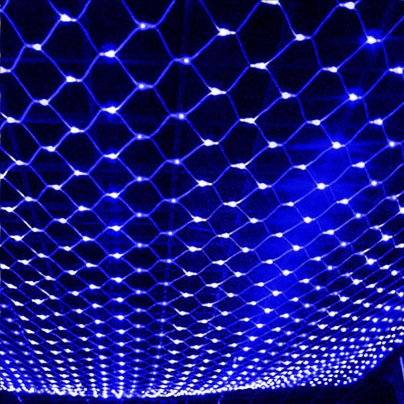 Ghirlandă cu plasă LED de 3x2m, 192 LED-uri albastre, 8 moduri, impermeabilă. Decorează-ți grădina, bradul, nunta și terasa. Luminoasă