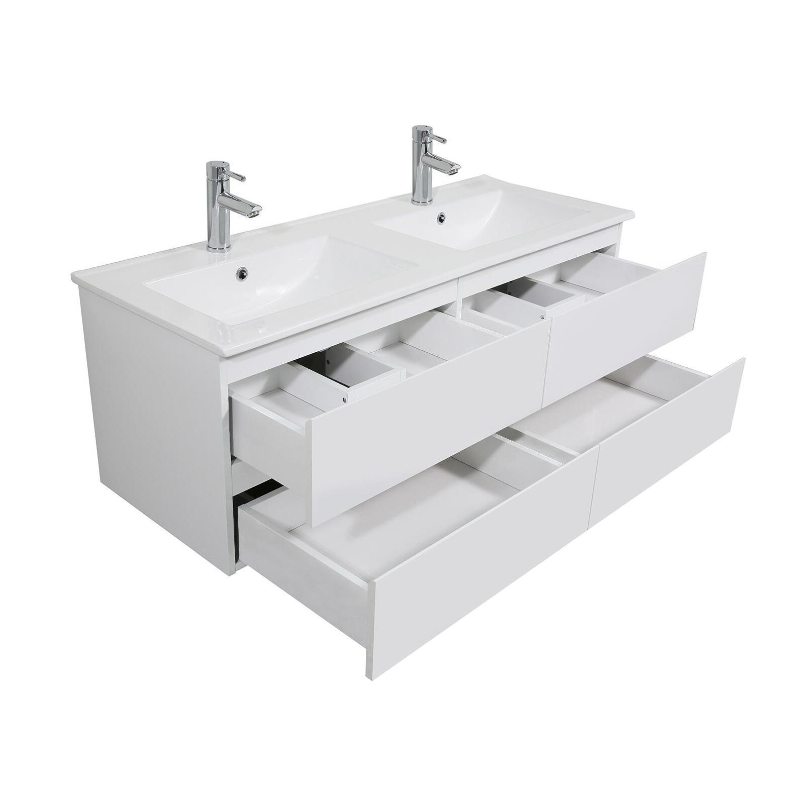 Meuble sous vasque suspendu SORRENTO 4 tiroirs 120cm - 6