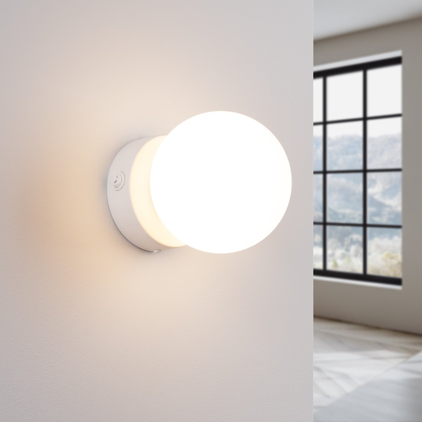 Kinkiet ścienny Yoli biały 1xG9x8W nad lustro z włącznikiem wym: 12 x 12 x 14 cm szkło IP20 Sollux Lighting - 3