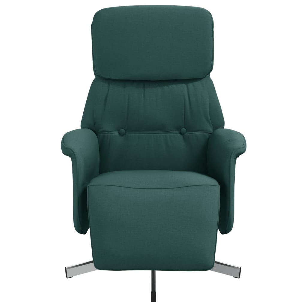 Fauteuil inclinable avec repose-pieds vert foncé tissu - 3