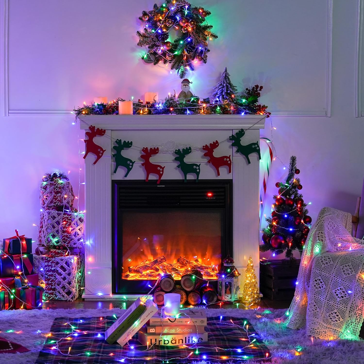 Guirnalda de luces LED navideñas para interior y exterior, 75 m - 2000 LED, Luz decorativa impermeable para árbol de Navidad con control remoto - 3