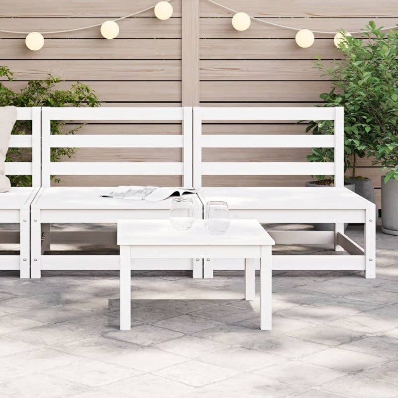 Salon bas de jardin en pin Blanc 2 personnes - 3