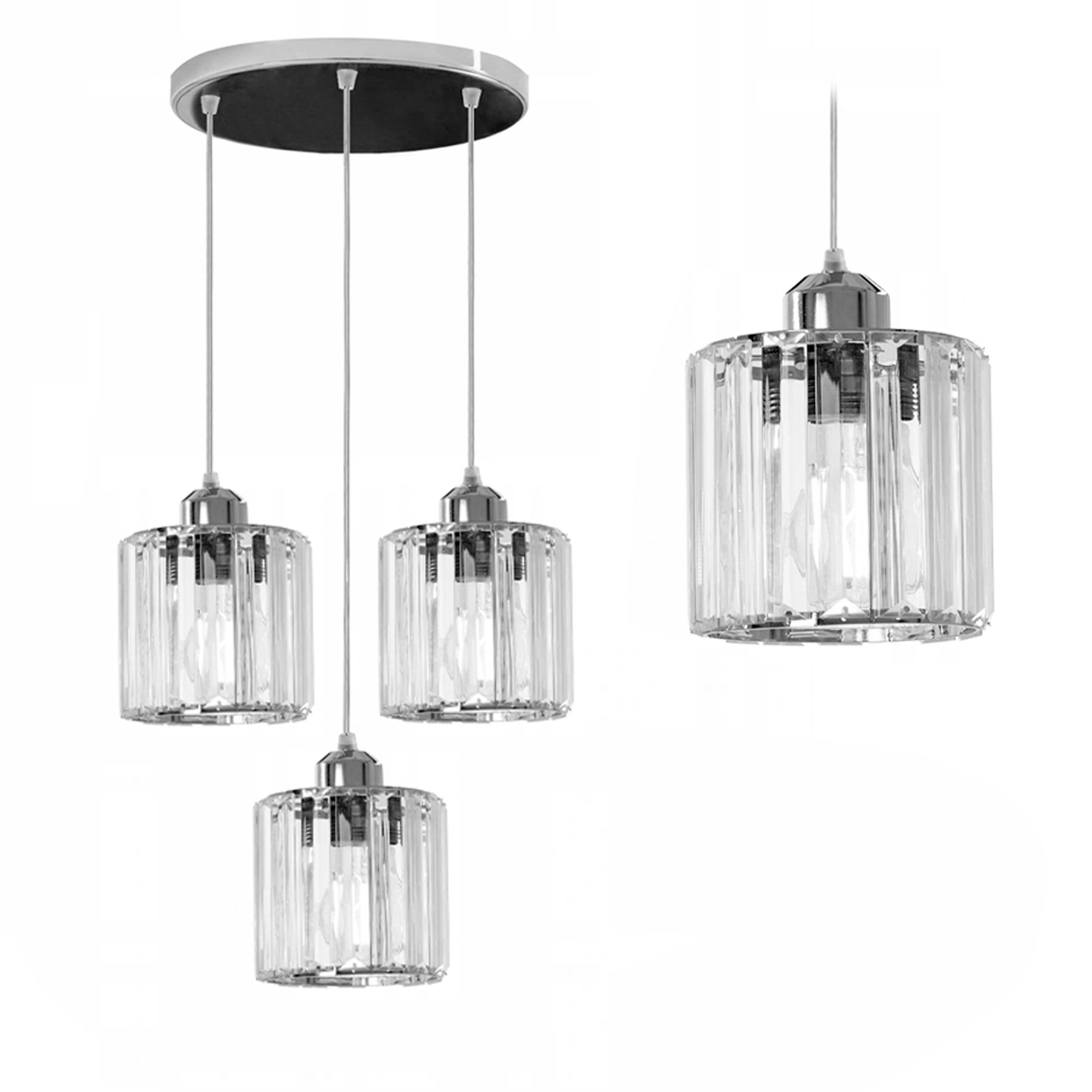 Lampa Sufitowa Kryształowa Toolight App510-3Cpr Chrom