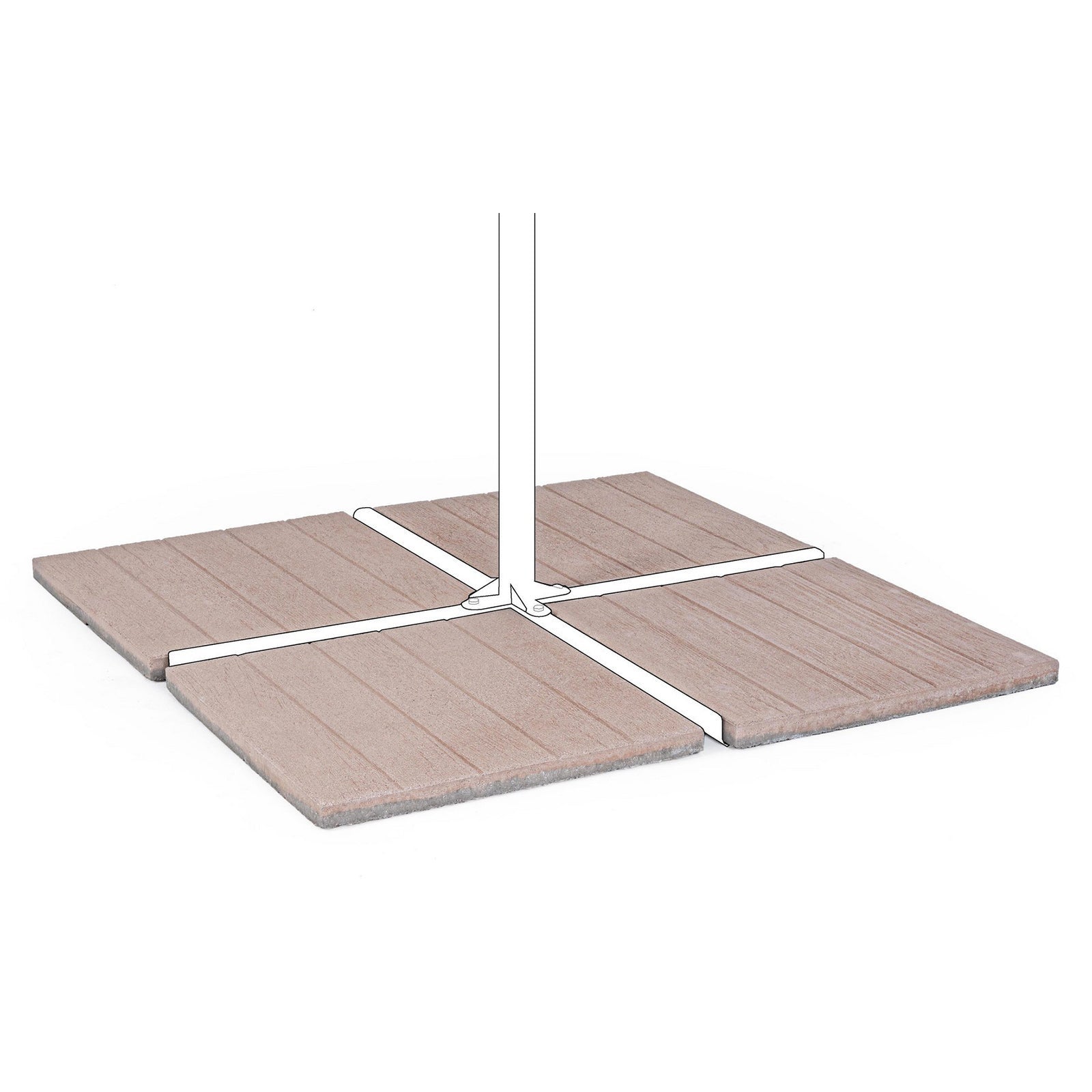 Marmette Base Ombrellone da Giardino in Cemento Set 4 50 x 50 Ghiaino Bizzotto - 4