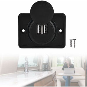 Caricabatteria da Auto USB a Doppia Porta 3.1A Presa di Ricarica 12V-24V con Protezione Impermeabile Adattatore Auto Premium per Camper Barc Camion Kit Installazione Incluso