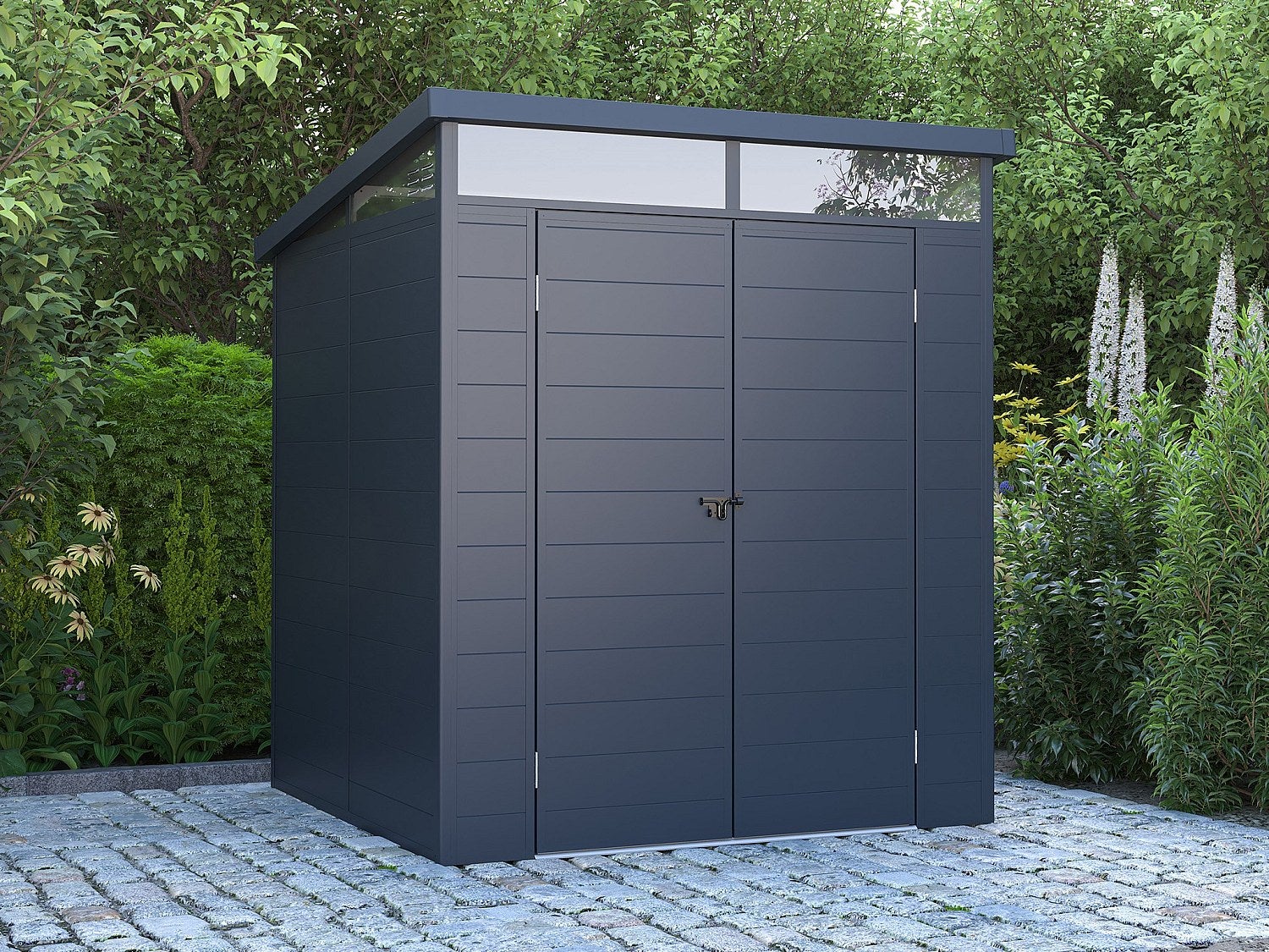 Schowek ogrodowy z antracytowej żywicy 3,65 m² z podłogą - MINARO