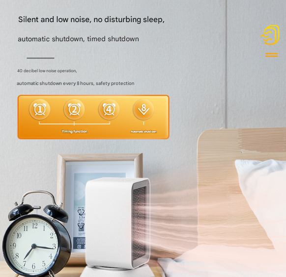 Chauffage oscillant silencieux de 1 000 W, chauffage de bureau à domicile, petit chauffe-pieds et chauffe-mains - 8