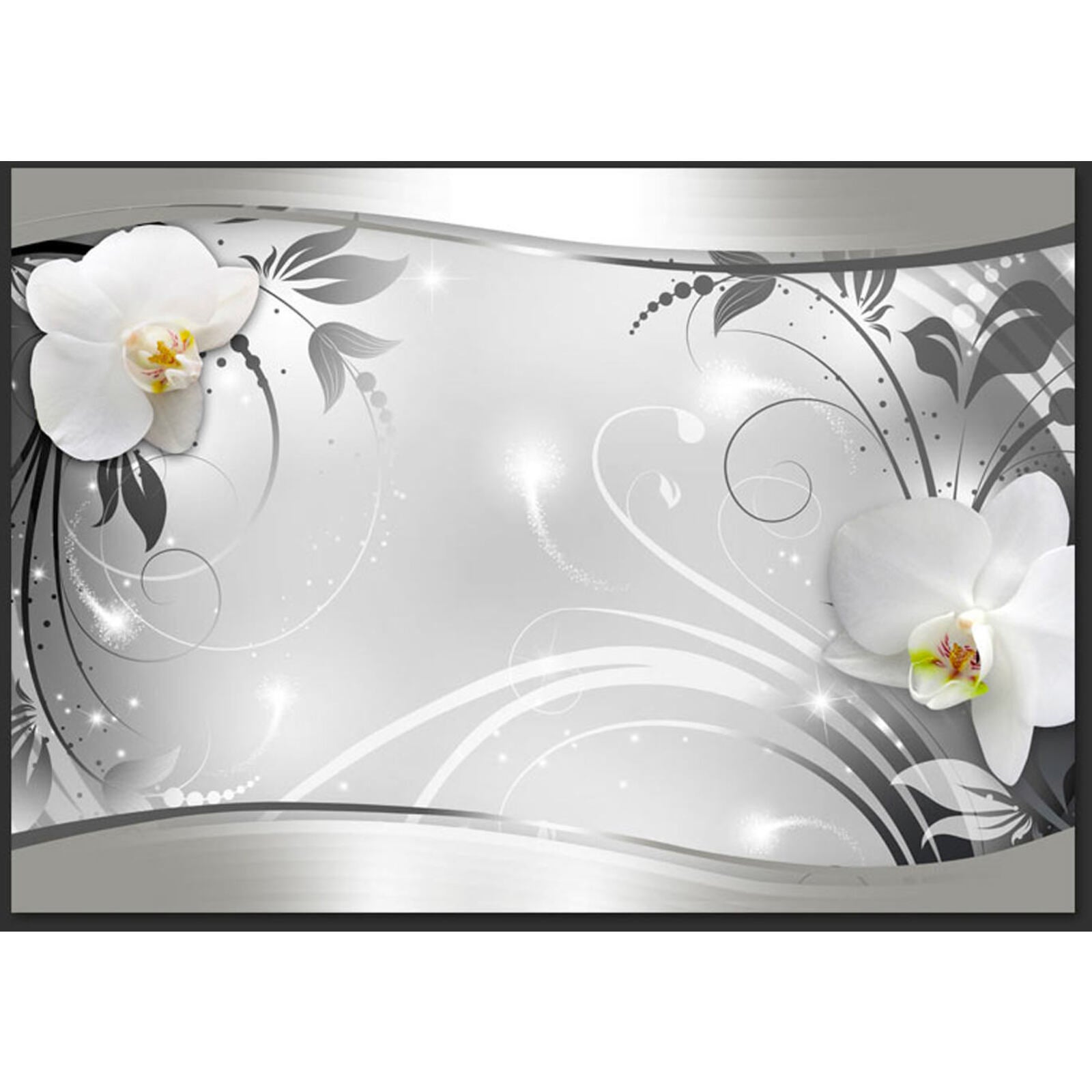 Papier peint abstraction en argent - 300 x 210 cm - 2