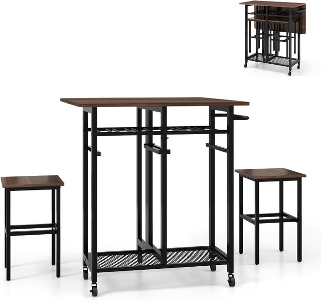 Table à Manger Pliante Rectangulaire 100x50x75cm - Idéale Pour Petits Espaces, Chêne