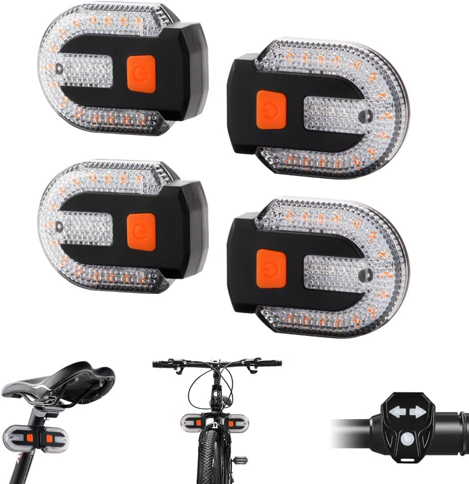 Tylna lampa rowerowa, pilot zdalnego sterowania z ładowarką USB, rozdzielony/zintegrowany kierunkowskaz rowerowy z alarmem, 5 trybów, wodoodporna lamp