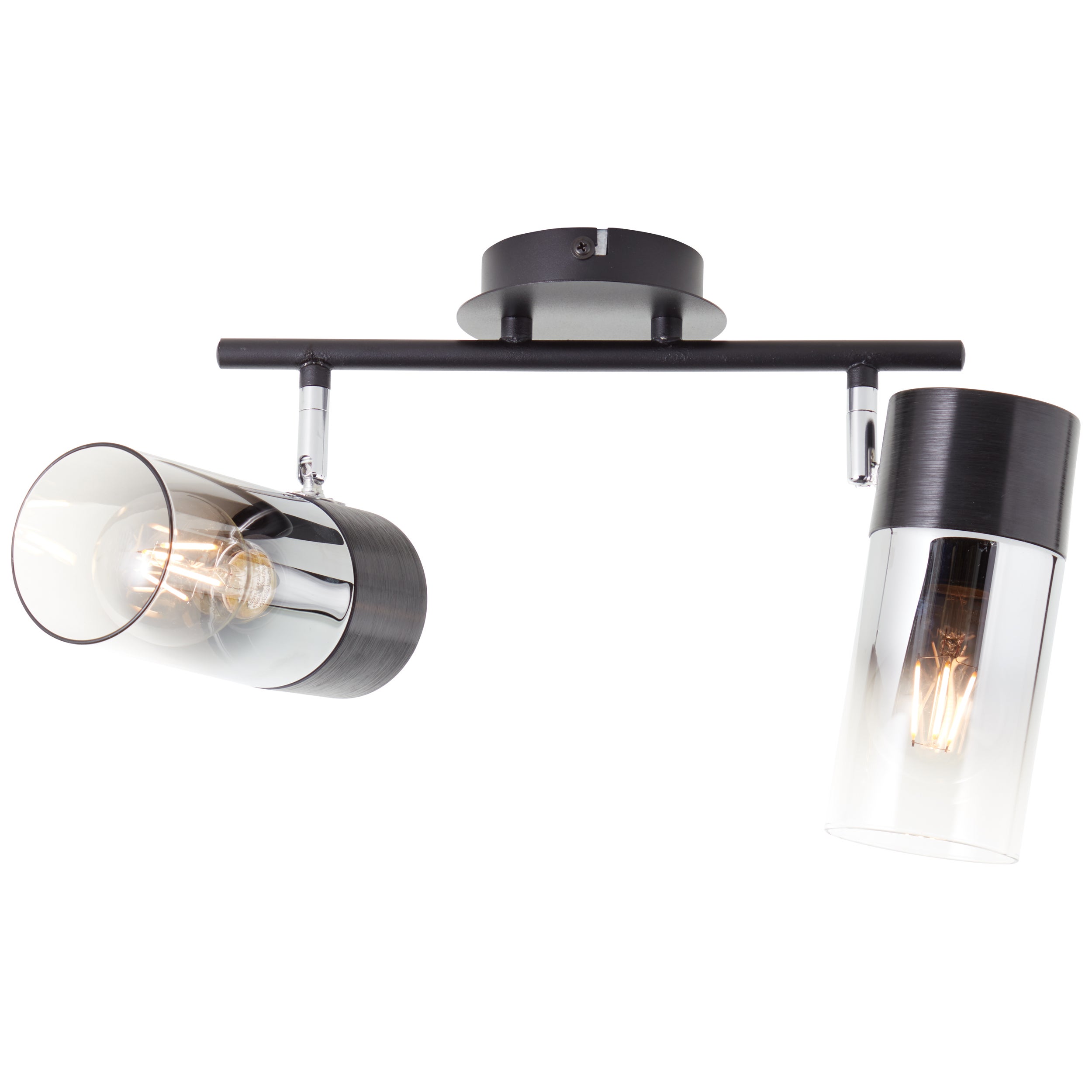 Lampa Brilliant Alia spot bar 2 lampy czarny/dymione szkło drewno/czarny metal 2x A60, E27, 40 W - 4