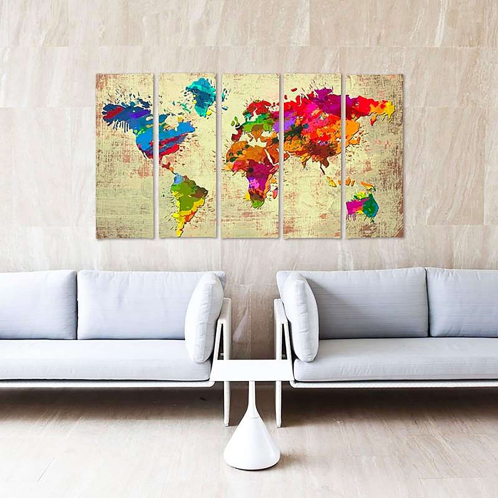 Tableau couleur carte du monde 2 - 200 x 100 cm - 3