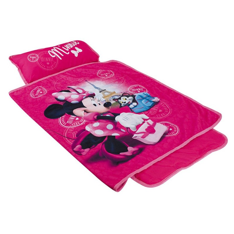 Lot de 2 tapis de sieste pour petite fille, tapis de sieste pour enfants préscolaires, garderie avec oreiller amovible et couverture polaire Minky
