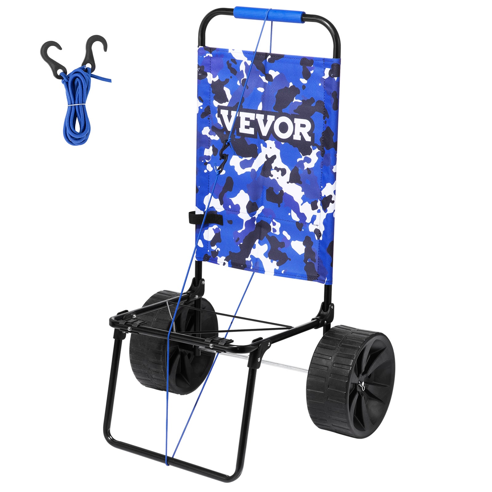 Carrito de playa vevor con ruedas sólidas de pe grandes para arena, plataforma de carga de 380 x 386 mm, carro de arena plegable, carro resistente